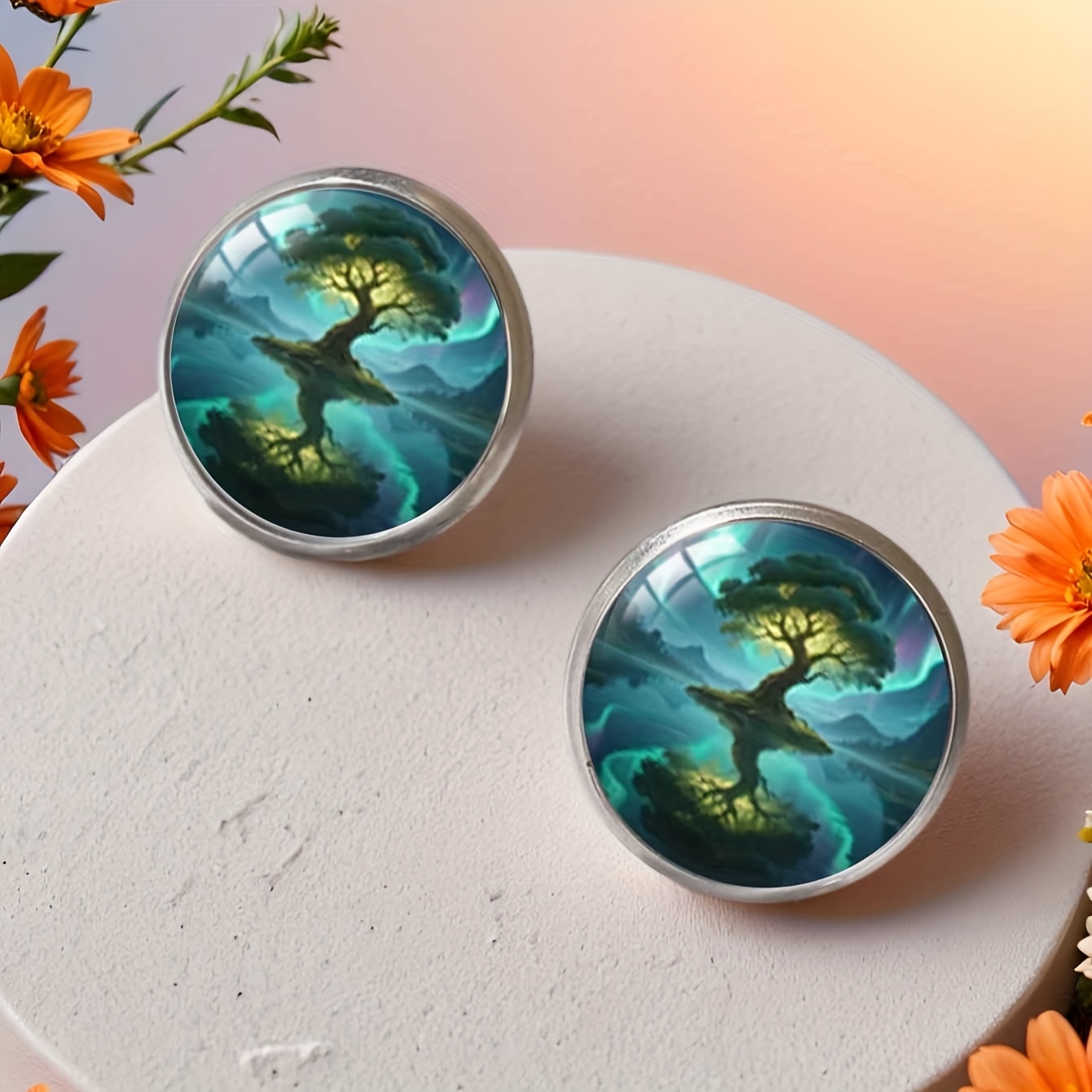 Women's Magical Dreamlike Aurora Tree Earrings