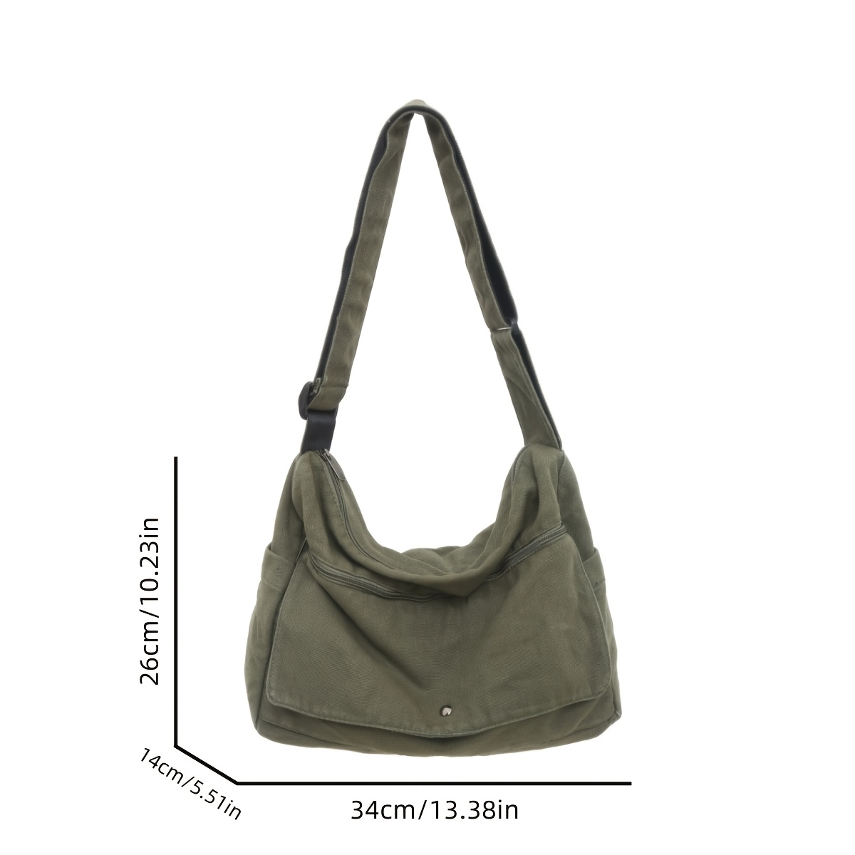 Durable Canvas Retro Y2K Hobo Crossbody Bag, Large Capacity