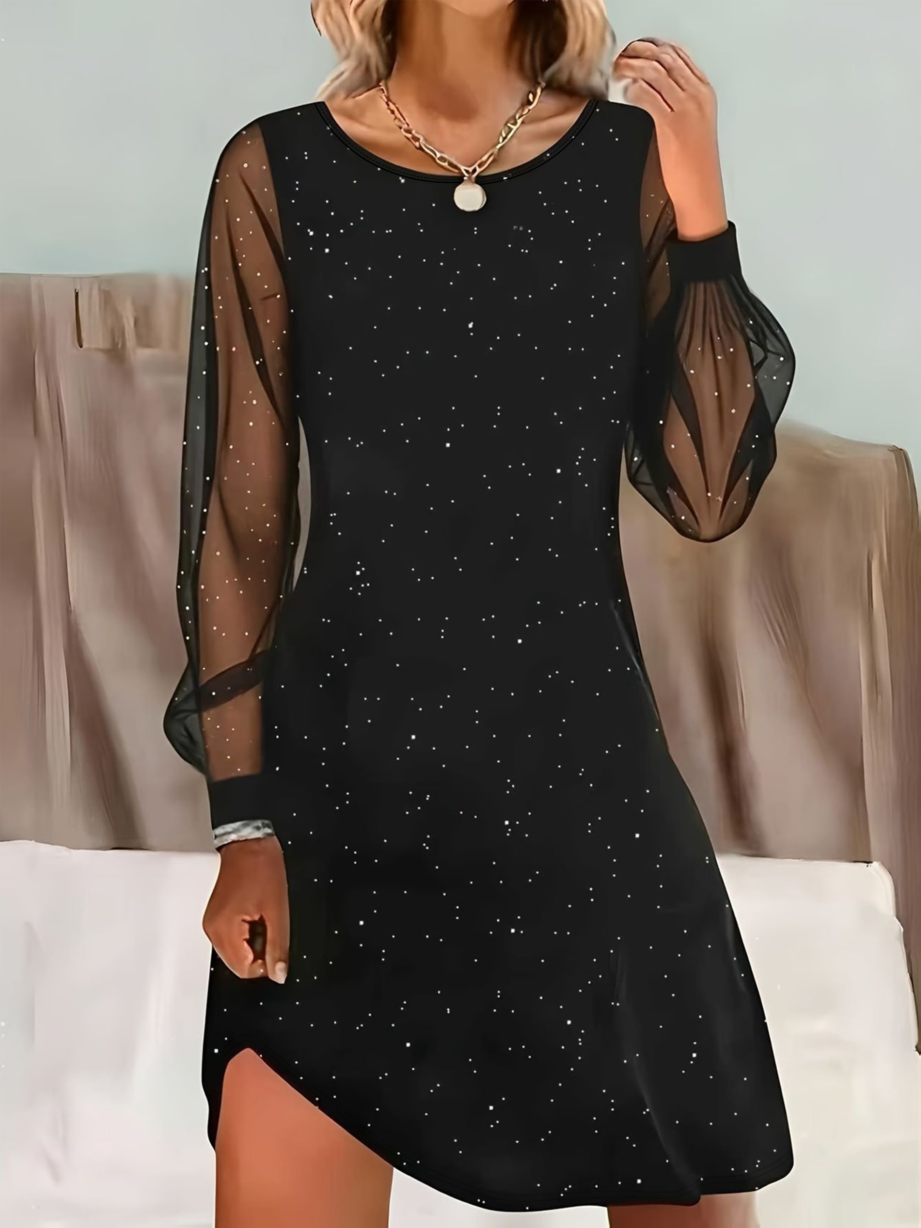 black glitter dress sold on Temu Australia