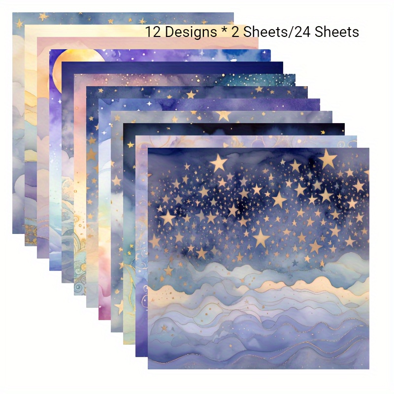 

24 Pack Starry Sky Scrapbooking Paper Pad 6x6 Inches, Vibrant Artistic Craft Pattern Papers For Card Making, Diy Decorative Backgrounds, Fantasy Themed High-quality Cardstock