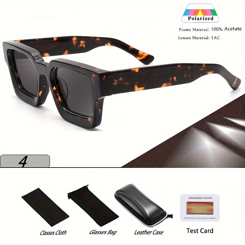 Classic Versatile Thick Square Frame Concave Polarized Sunglasses For Men  Women Casual Business Outdoor Sports Party Vacation Travel Driving Fishing  Supply Photo Prop Ideal Choice For Gift - Jewelry & Accessories - Temu