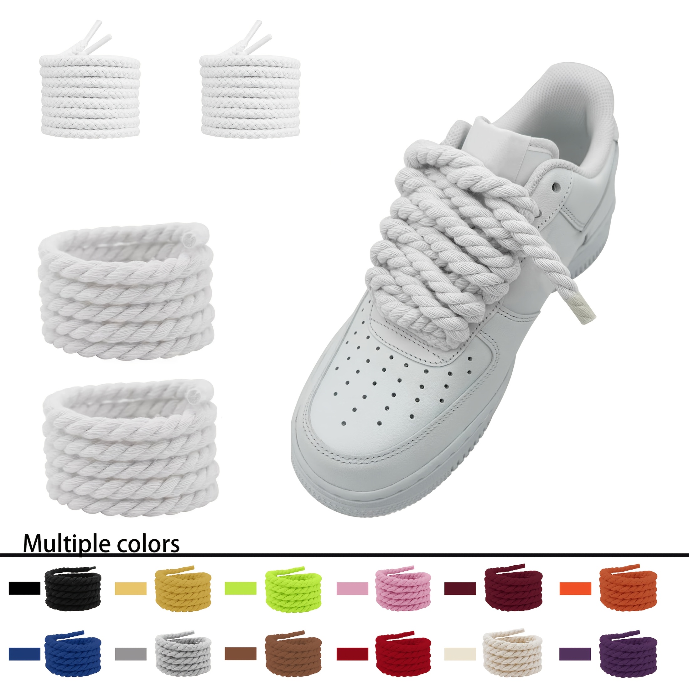 

Of 8mm Solid Color Handmade Woven Polyester- Trendy Shoelaces