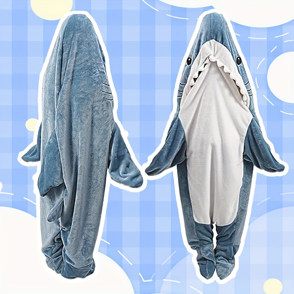 

Shark Onesie Shark Blanket, Flannel Blanket Hoodie Wearable Blanket Halloween Costumes For Cosplay, Cartoon Throw Blankets Shark Sleeping Bag Blanket Halloween Blanket