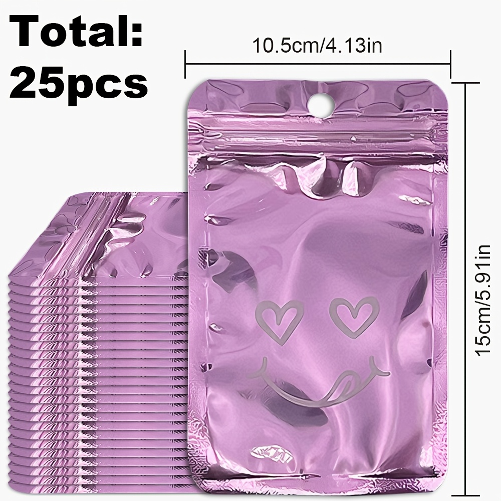 TEMU 25pcs (25pcs Pack) & Transparent Self-sealing Bags Suitable For Jewelry, Cosmetics, Stationery Packaging - Pull-seal Plastic Pouches With
