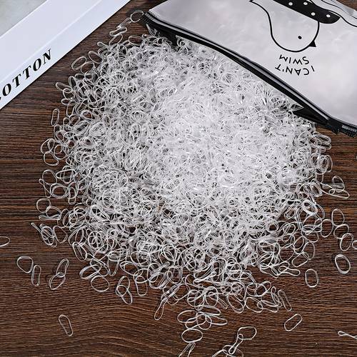 1000 mini transparent elastic hair ties soft durable womens clear ponytail holders braiding and daily use versatile hair bands minimalist hair ties hair accessories