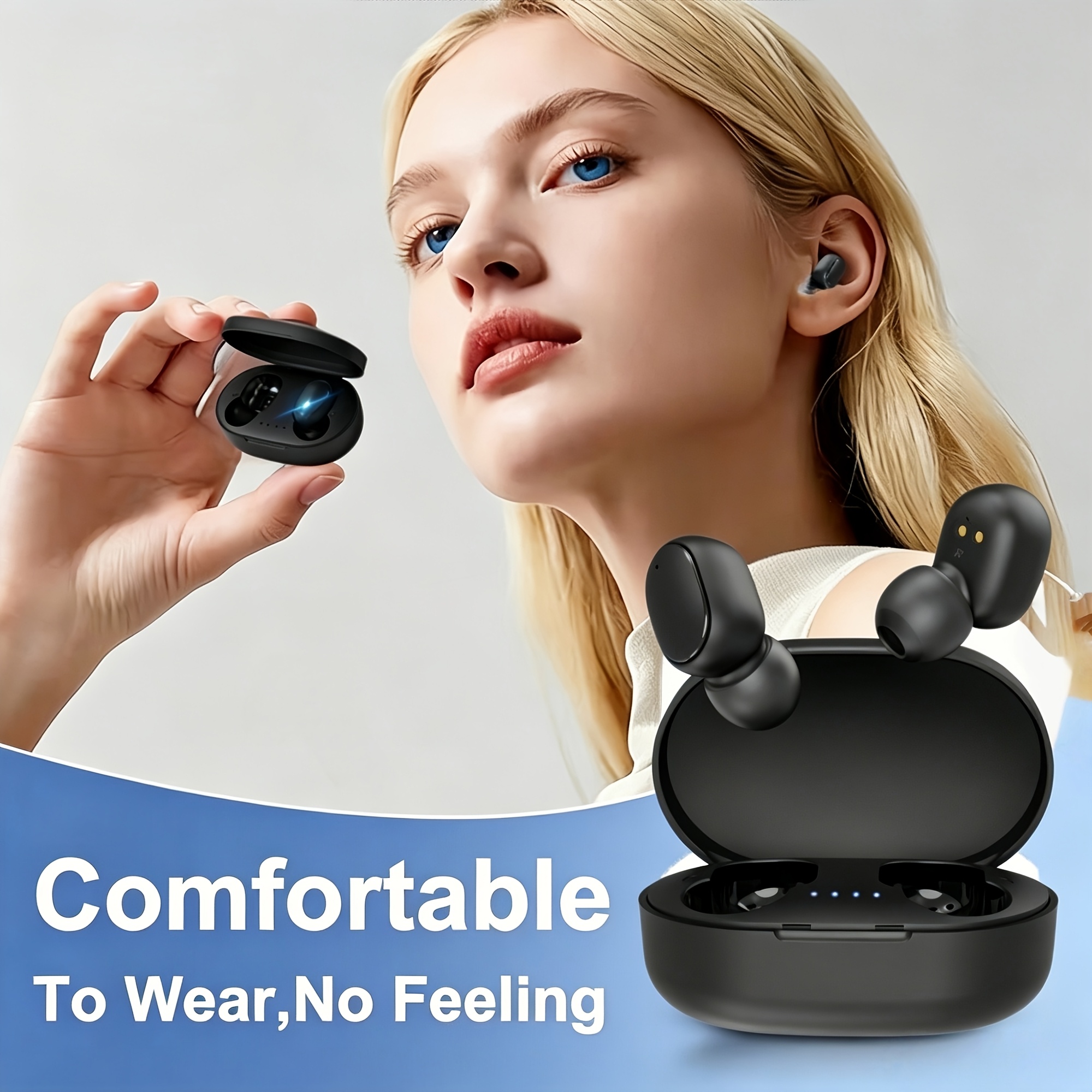 Image of Sports Wireless Headset, -shaped Wireless Earbuds, Button Control, Power Display, Lightweight Wireless Headphones, Suitable For Listening To Music, Making Calls