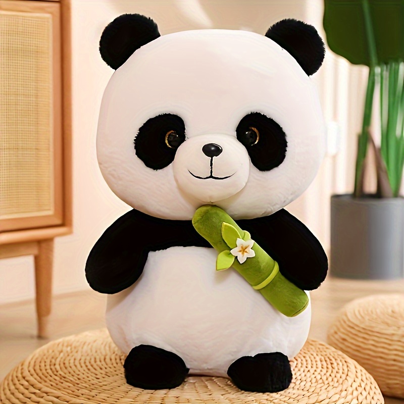Imitation Panda Peluche Tenant Du Bambou Panda Poupée Décoration Mignonne  Panda Poupée Cadeau D'Anniversaire - Temu France