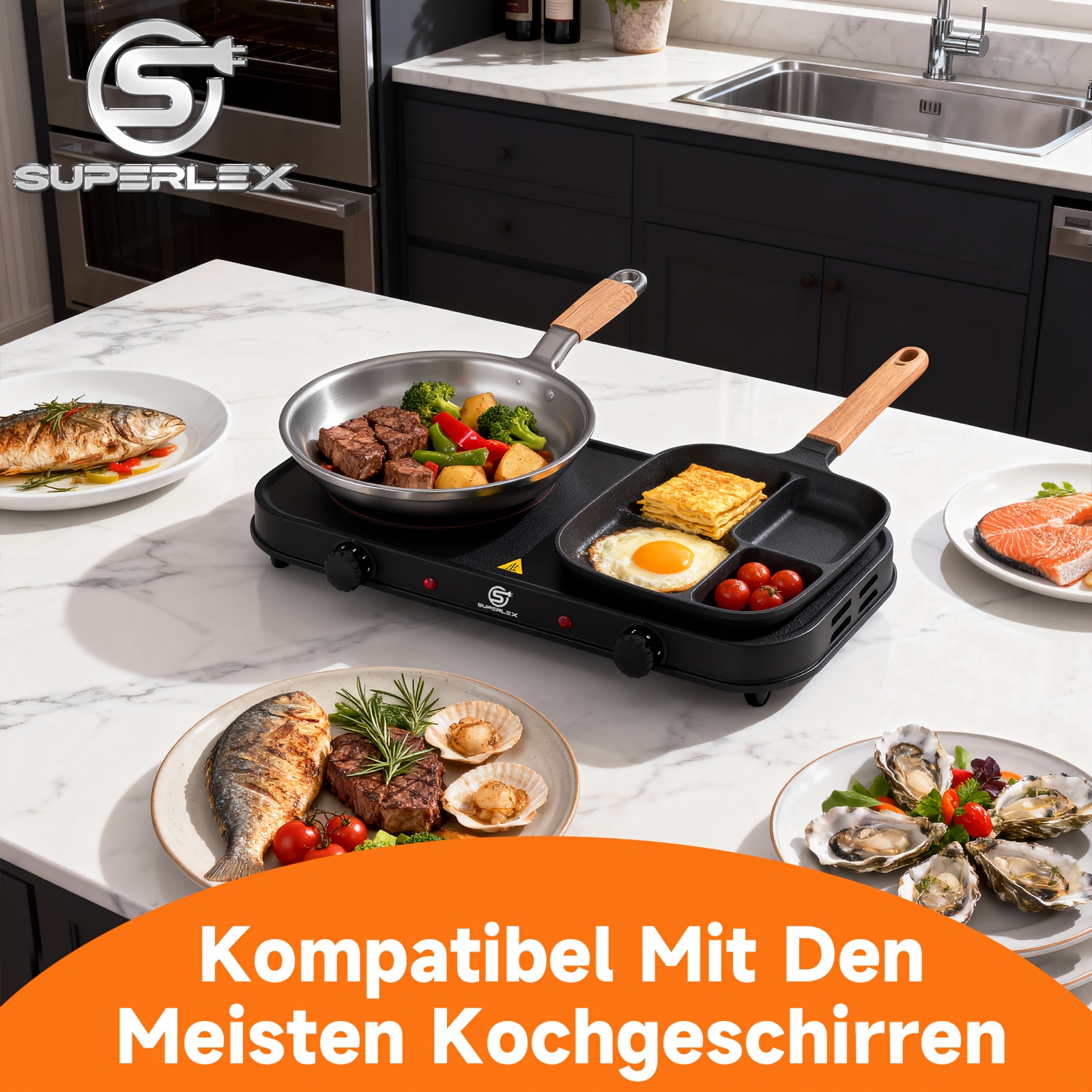 Superlex Plate With Adjustable Temperature: Works With All Cooking Utensils For Effortless Meal Prep