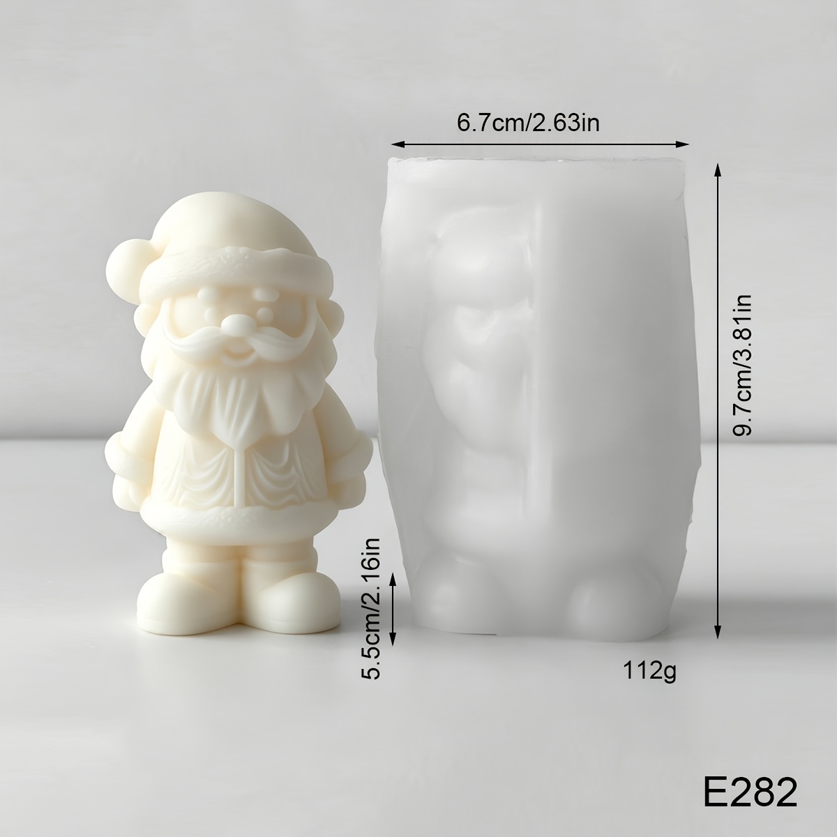 TEMU 1pc 1-cavity Standing Santa Claus Silicone Mold Suitable For Diy Christmas Candles, Soap, Wax Crafts - Non- Standing Figure Mold With Detailed