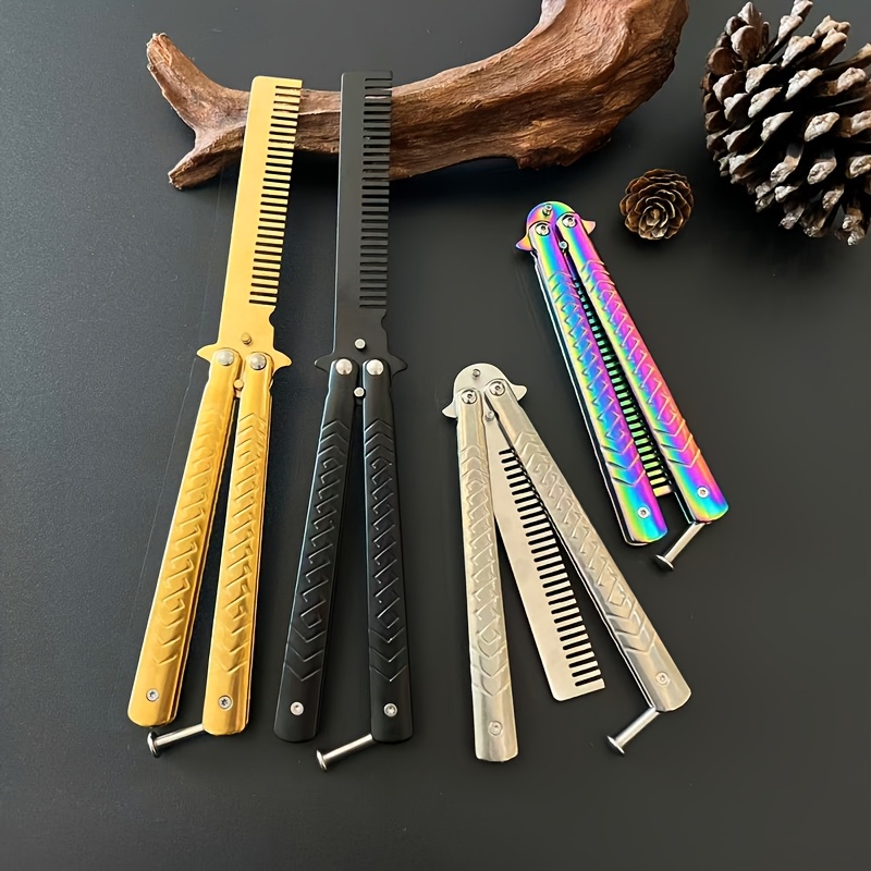 

1pc Steel Folding Comb Pattern , Tooth Types, For And