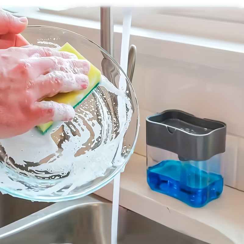 Dispensador automático de detergente para lavavajillas, incluye detergente y paño de limpieza - herramienta compacta para limpieza de cocina, diseño fácil de limpiar, limpieza eficiente, ideal para cocineros en casa, plástico duradero, no requiere artículos adicionales