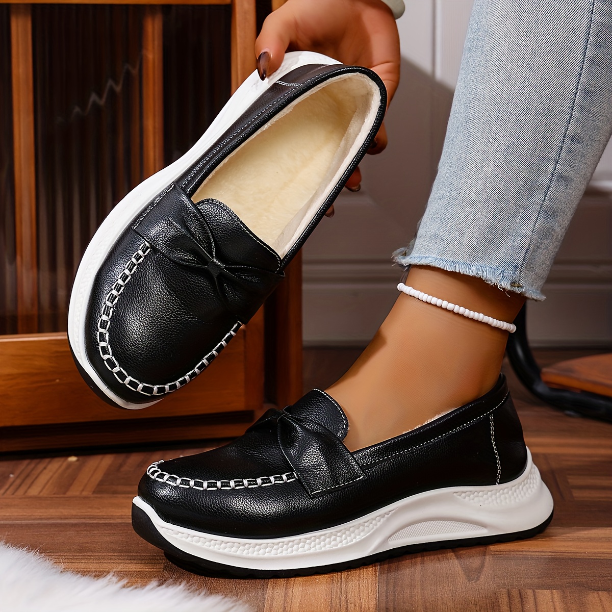 Dress Shoes Womens Slip On Shoes For Winter Ladies Winter Shoes