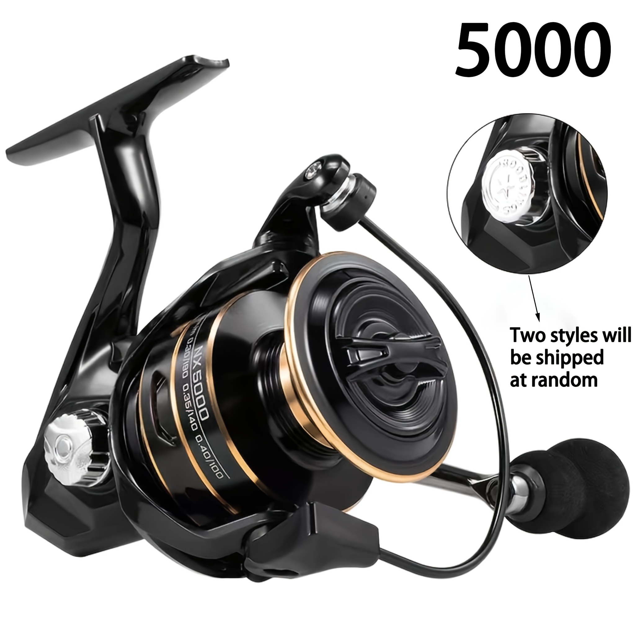 Rooblinos Fishing Reels, 5.2:1 Gear Ratio, Aluminum Alloy Spool; Different Designs Of The Side Cover Screws Are At Random.