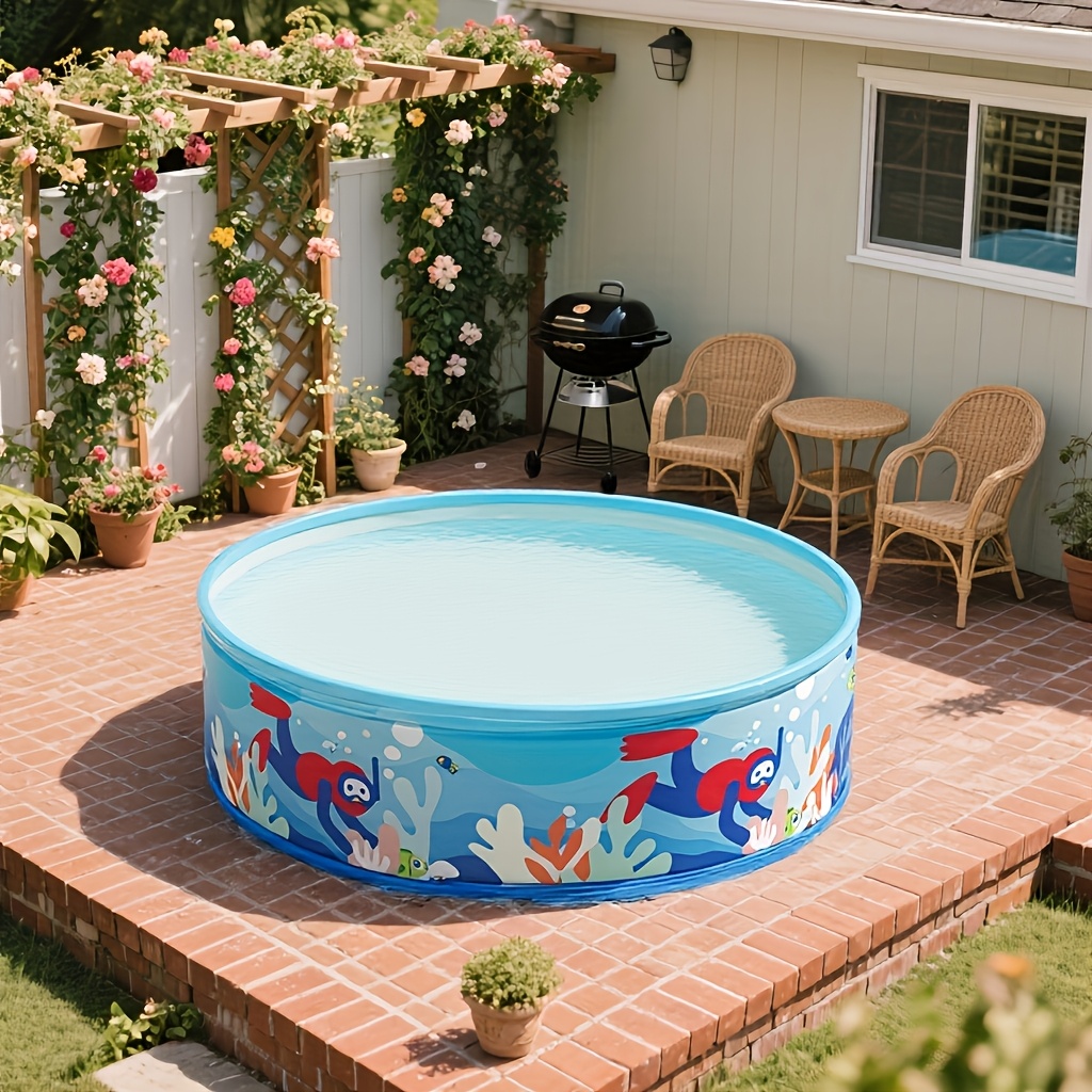 1  size   hard plastic non inflatable pool and ball pit suitable for adults dogs foldable circular pool for indoor outdoor backyard lawn   play Product details 5