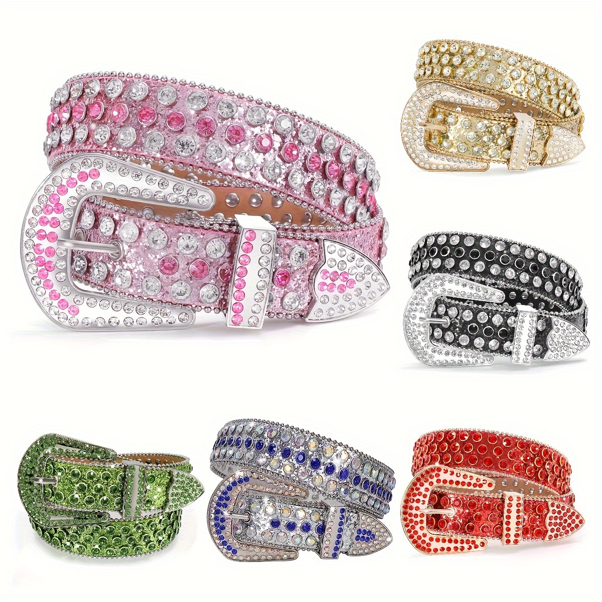 

Western Cowboy Style Rhinestone Belt