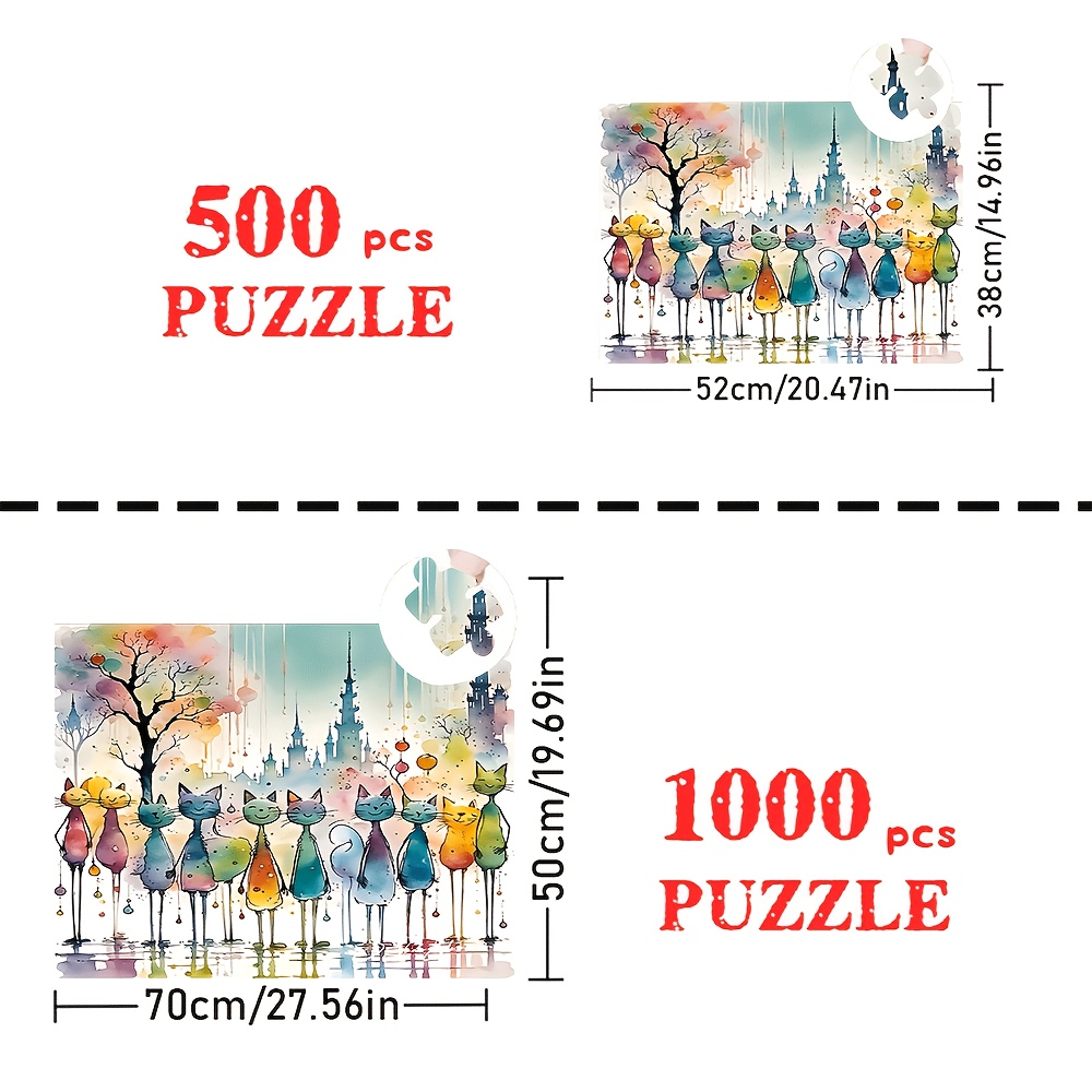 500/1000pcs Adult Jigsaw Puzzle for Family Fun & Gift-Giving