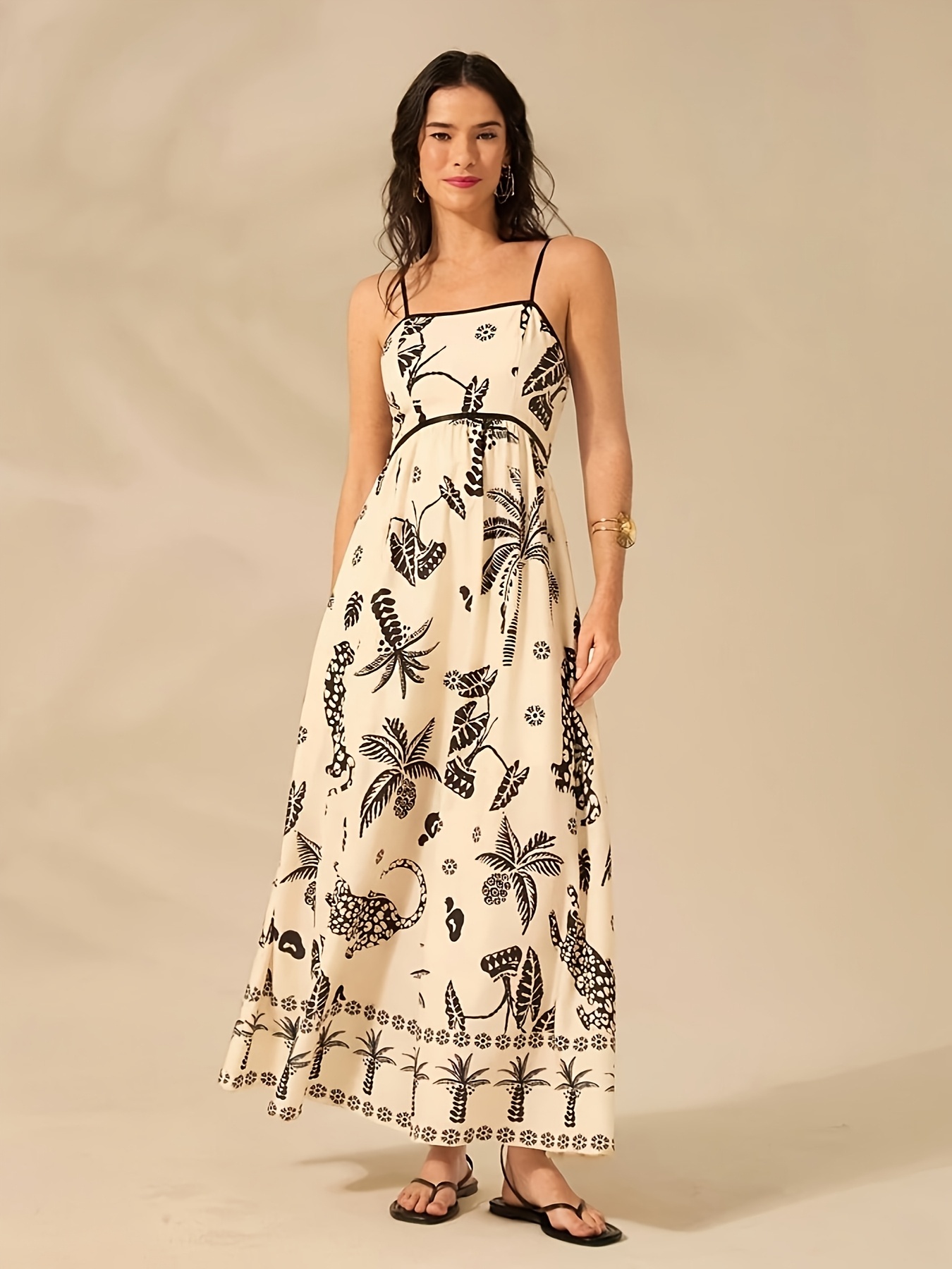 open lace back dress YANRU women's tropical dresses Tropical Print Belted Halter Dress (Size :  M) : Buy Online at Best Price in KSA