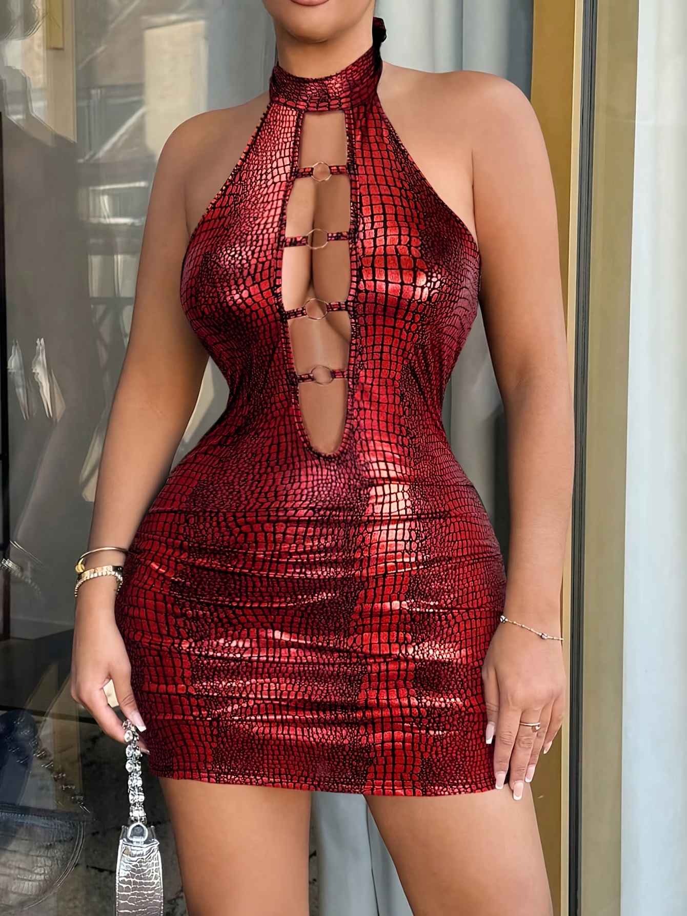 women's burgundy bodycon mini dress with spaghetti straps & side drawstring  - ruched design, spring/summer/fall cocktail parties, spring summer fashion  | ruched mini dress | ruched texture - women's clothing - Temu