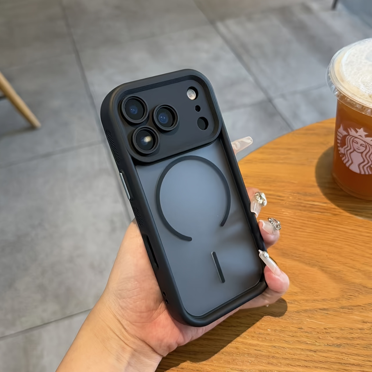 premium matte transparent magsafe phone case suitable for iphone 17, air 16, 15, 14, 13 pro max,  , and 11, featuring a magnetic shockproof bumper. Product details 6