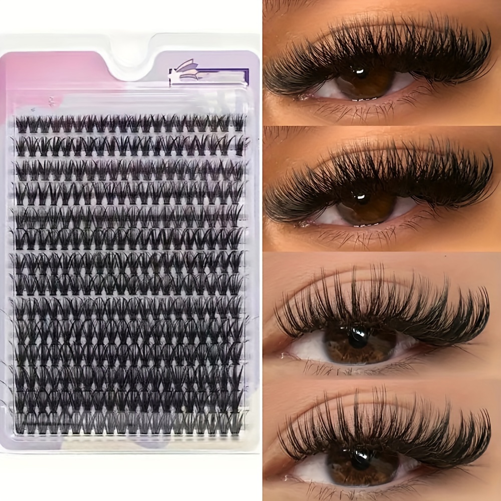 

14-row Individual False Eyelashes, Natural-looking, Ultra Fluffy, & Volume, -application Unscented Fake Lashes - And Lightweight