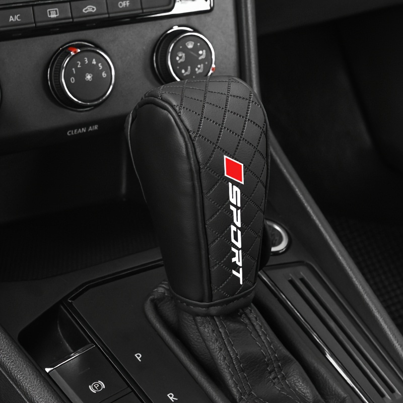 1pc Of Embossed Gear Shift Knob Cover, Sweat-absorbent And Breathable Car Pu Leather Protector For Non-premium Cars