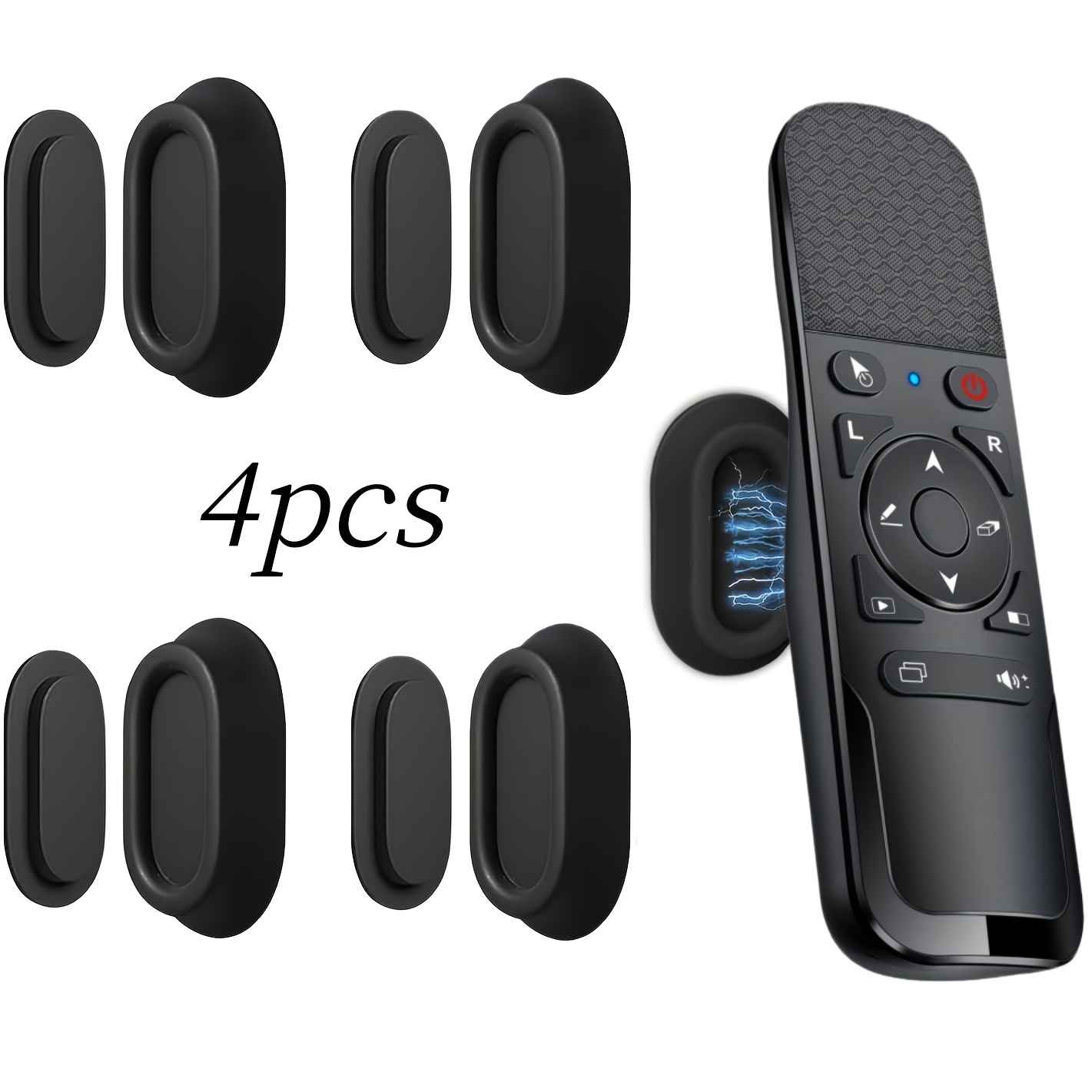 4pcs Magnetic Remote Control Holder Wall/tv-mounted Suitable For Tv Back, Remote Controls, No Drill Installation, Space- For Fan/air Conditioner Remotes (), Desk & Drawer Organizer For Home Storage