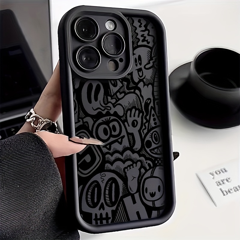 

Super Cool Black Graffiti Phone Case For Iphone15/15plus/15pro/15promax, 14/14plus/14pro/14promax, 13/13pro/13promax, 12/12pro/12promax, Ip Hone 11/11pro/11proamx, 7/8plus, Xr/xsmax