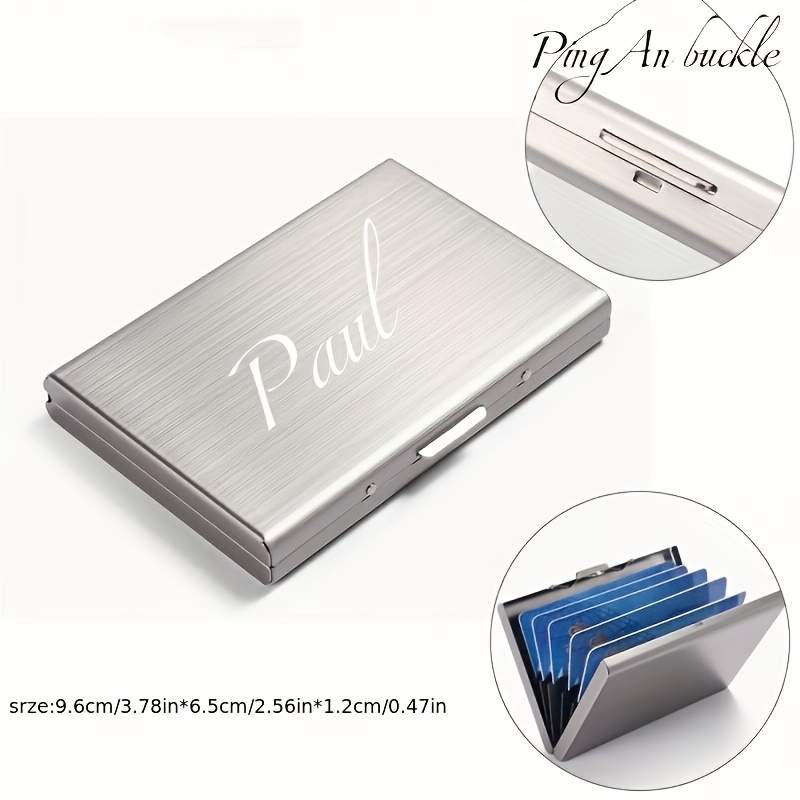 TEMU Portafoglio Personalizzato con RFID Blocking - Porta Carte in Acciaio Inossidabile Resistente per , Design Elegante e Minimalista, Slot Sicuri