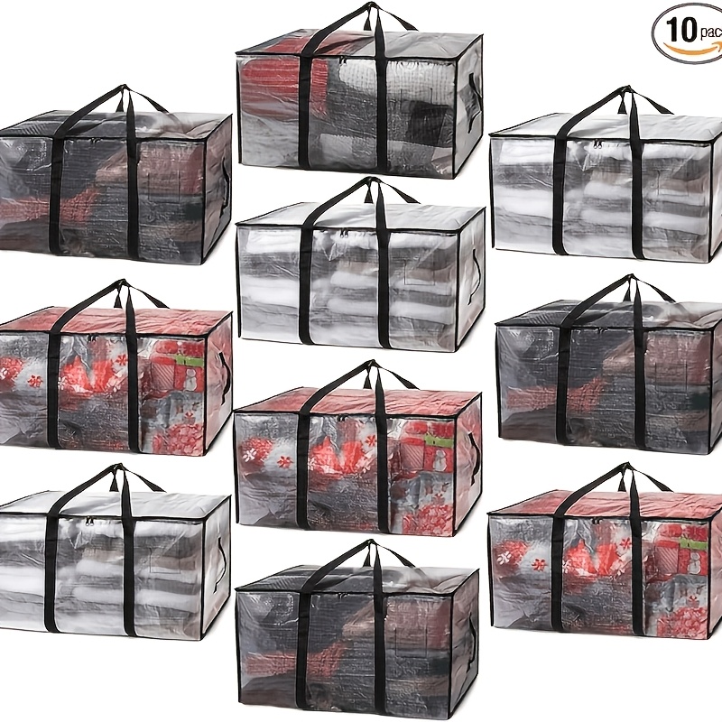 TEMU 10pack Extra Large Moving Bag, Heavy Duty With Zipper And Handles, Durable Storage Bag For Wardrobe Organization And Storage, Movable Bag,