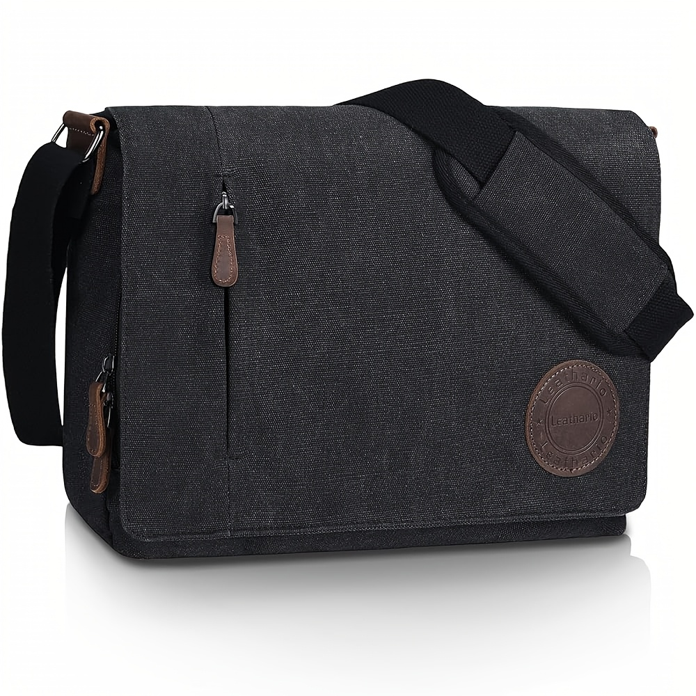 Image of Men's Crossbody Bag, Messenger Bag, Computer Bag, 14/15.6 Inch Laptop Bag, Men's Shoulder Bag, Work Bag, Essential For Commuting To Work, Local Warehouse, Black/brown, College Bag