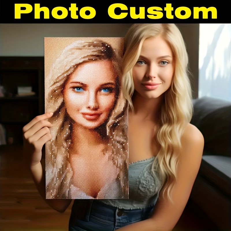 

Custom 5d Kit - Personalize With Your Photo, Diy Round Acrylic Art For , Pets, Friends & Scenic - Wall Decor Gift, New Kits