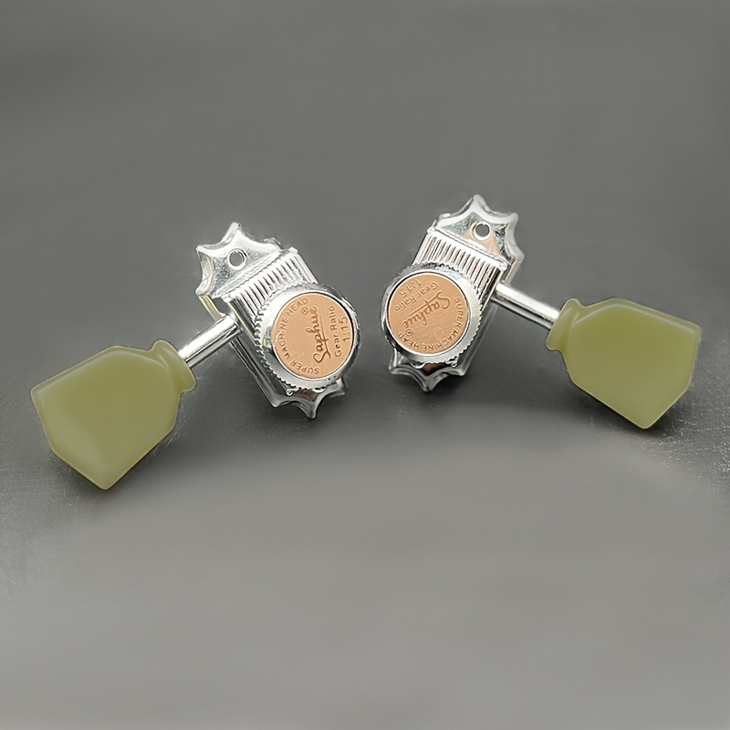 SAPHUE Vintage Style Locking Guitar Machine Heads , 3+3 Lock String Deluxe Tuning Key Pegs Tuners Set , 1:15 Ratio , Replacement for Electric Acoustic Folk Guitars , Elegant Tuning Keys Classic Tuner Design , Sturdy Construction Durable Tuners , Guitar Part