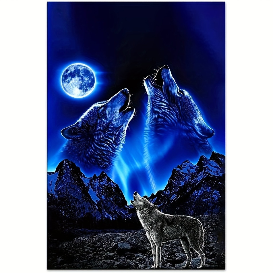 

1pc, Wolf Blue Canvas Wall Art Oil Painting Wall Decoration Album Poster Hd Print Wall Art Living Room Bathroom Bedroom Decoration Wall Decoration Oil Painting Art Frameless 12 X 18 Inches