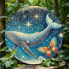 8x8 round metal wall art marine animal design bars cafes clubs kitchen decor