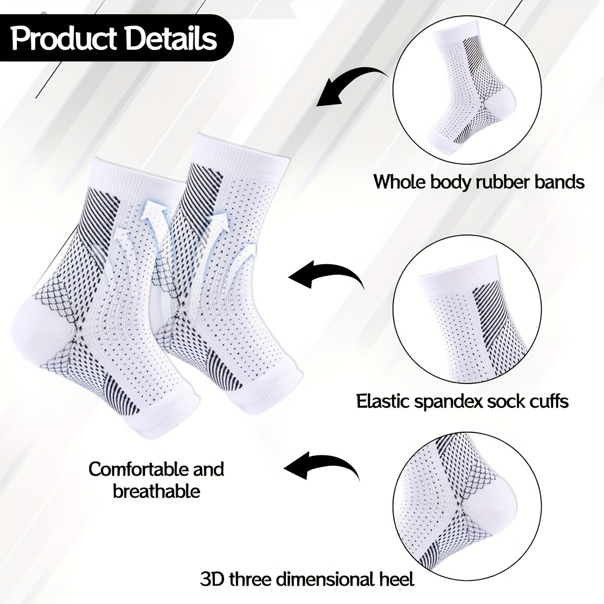 compression socks women men breathable nylon arch support Temu