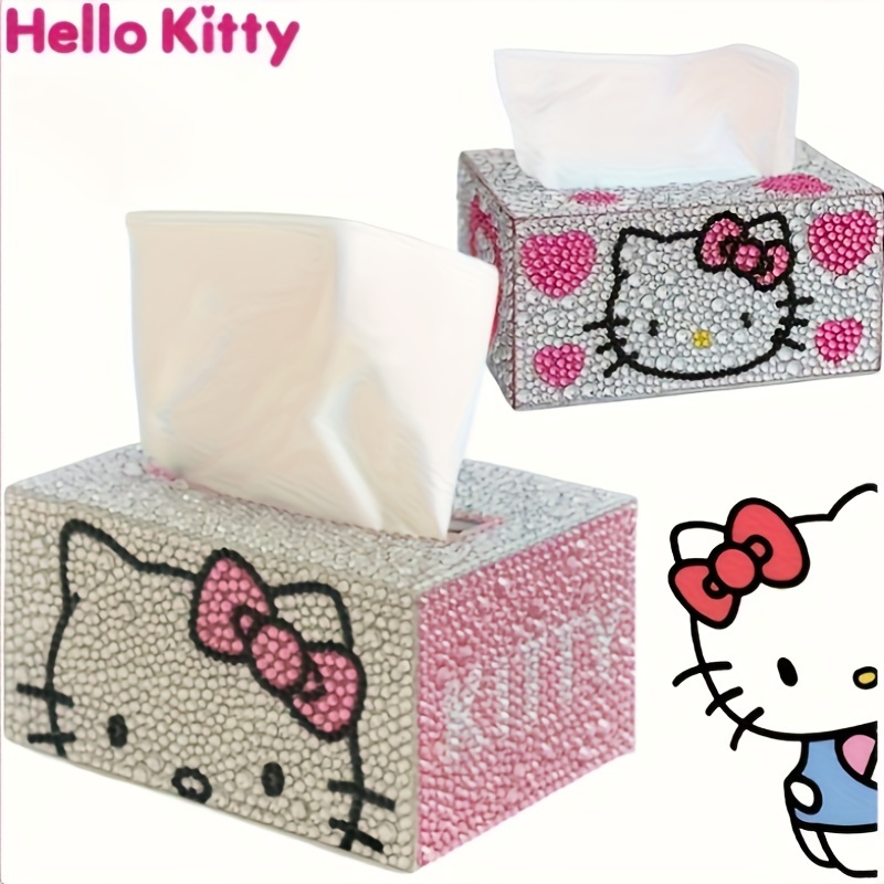 

Hello Kitty Diy Diamond Painting Box - Round/square Craft Kit For Home Decor & Car Storage, Unfinished Plastic