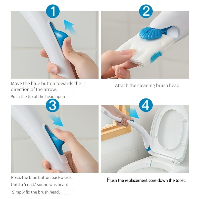 disposable toilet cleaning brush set   1 toilet brush and 12 replacement brush heads   hung as a bathroom cleaning tool household toilet brush with no dead corners wall mounted without drilling space saving disposable brush heads   with cleaning agent toilet cleaning brush for home use details 8