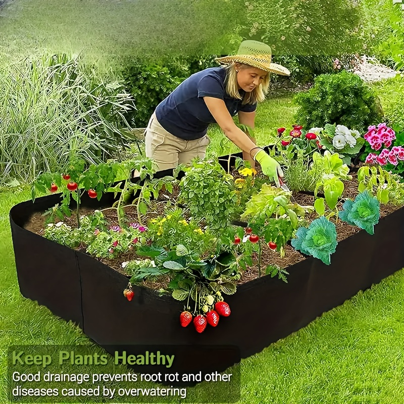128 gallon 8 section raised garden bed durable felt grow bag for potatoes tomatoes flowers herbs more lightweight   indoor outdoor use perfect gift for plant lovers raised garden bed   elegant outdoor   raised bed