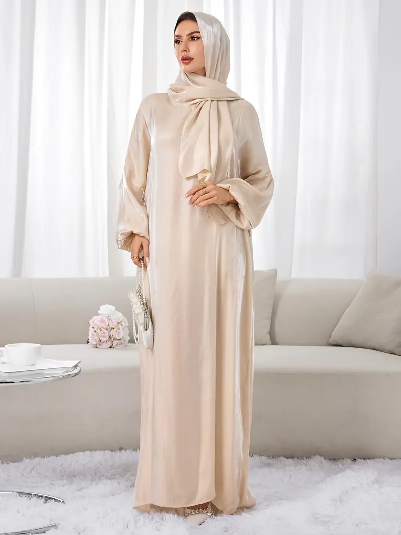 1pc solid color hijab dress combination elegant dubai abaya - Temu Oman 1pc solid color hijab dress combination elegant dubai abaya - Temu Oman