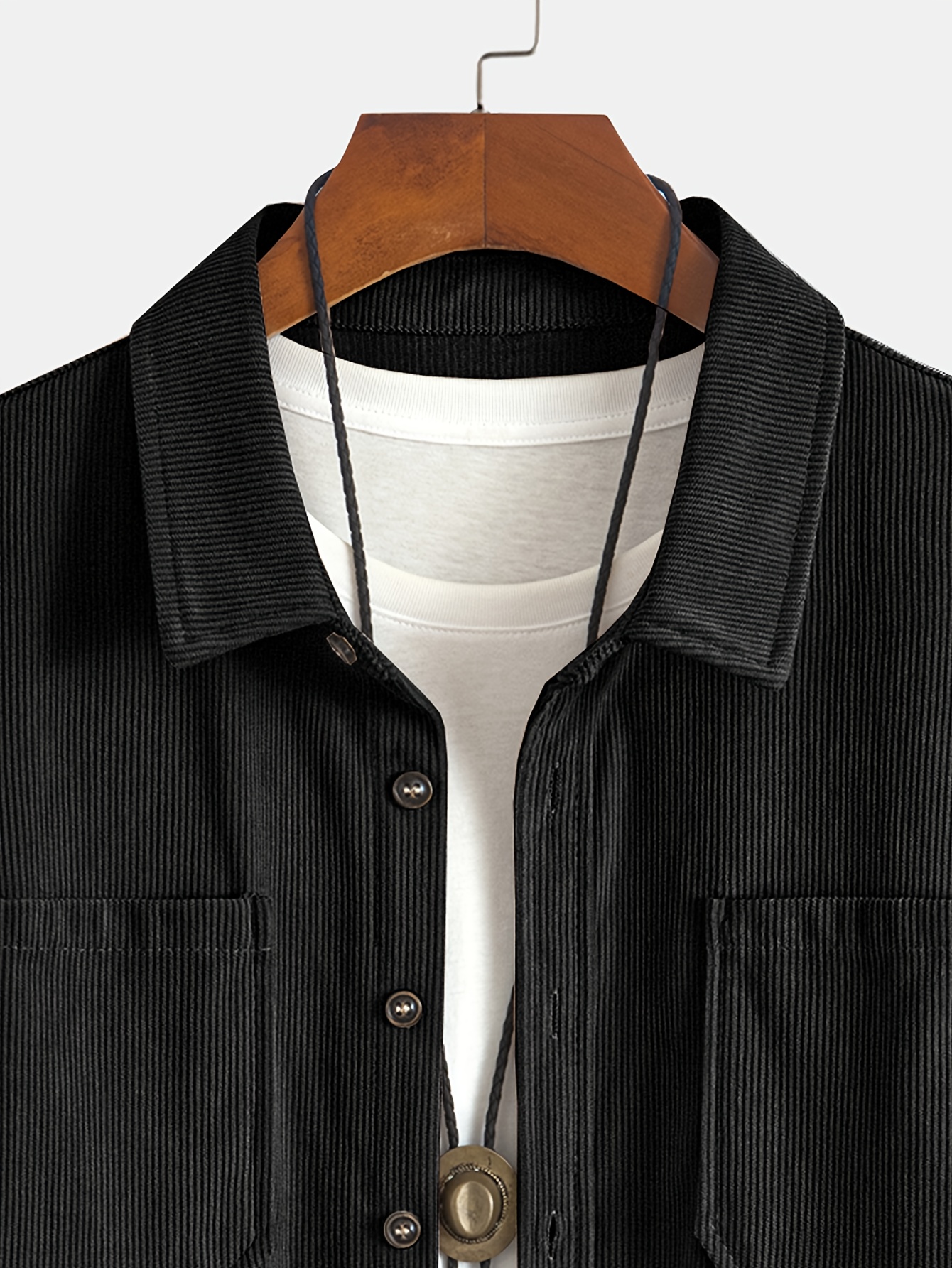 Heren Button Down Shirts Corduroy Shirts Jas Casual Shirt
