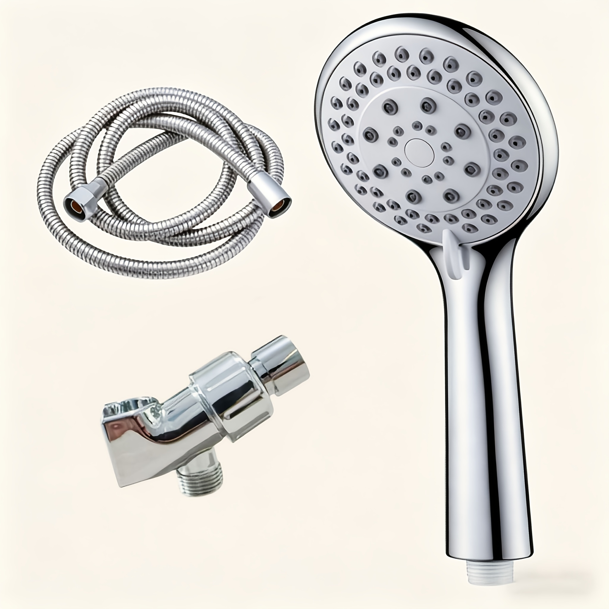 3pcs Adjustable Handheld Showerhead Set with High-Pressure Jet & Fine Mist