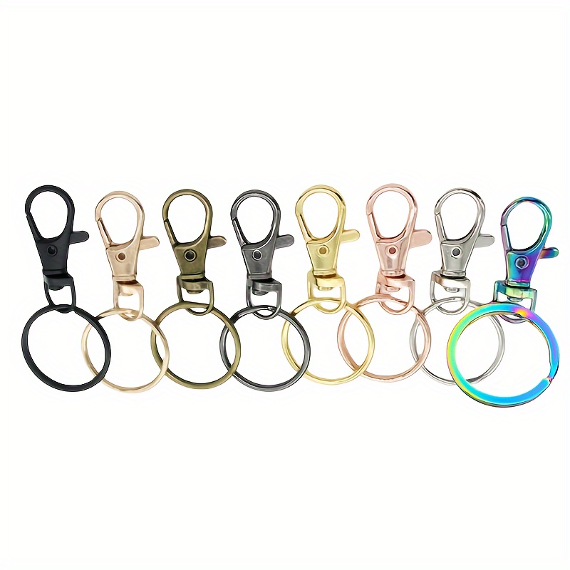 100Pcs Keychain Hooks With Key Rings, Keychain Clip Hooks With Rings For  Lanyard Jewelry Making DIY Crafts (50 Pcs Metal Lobster Claw Clasps + 50Pcs  S