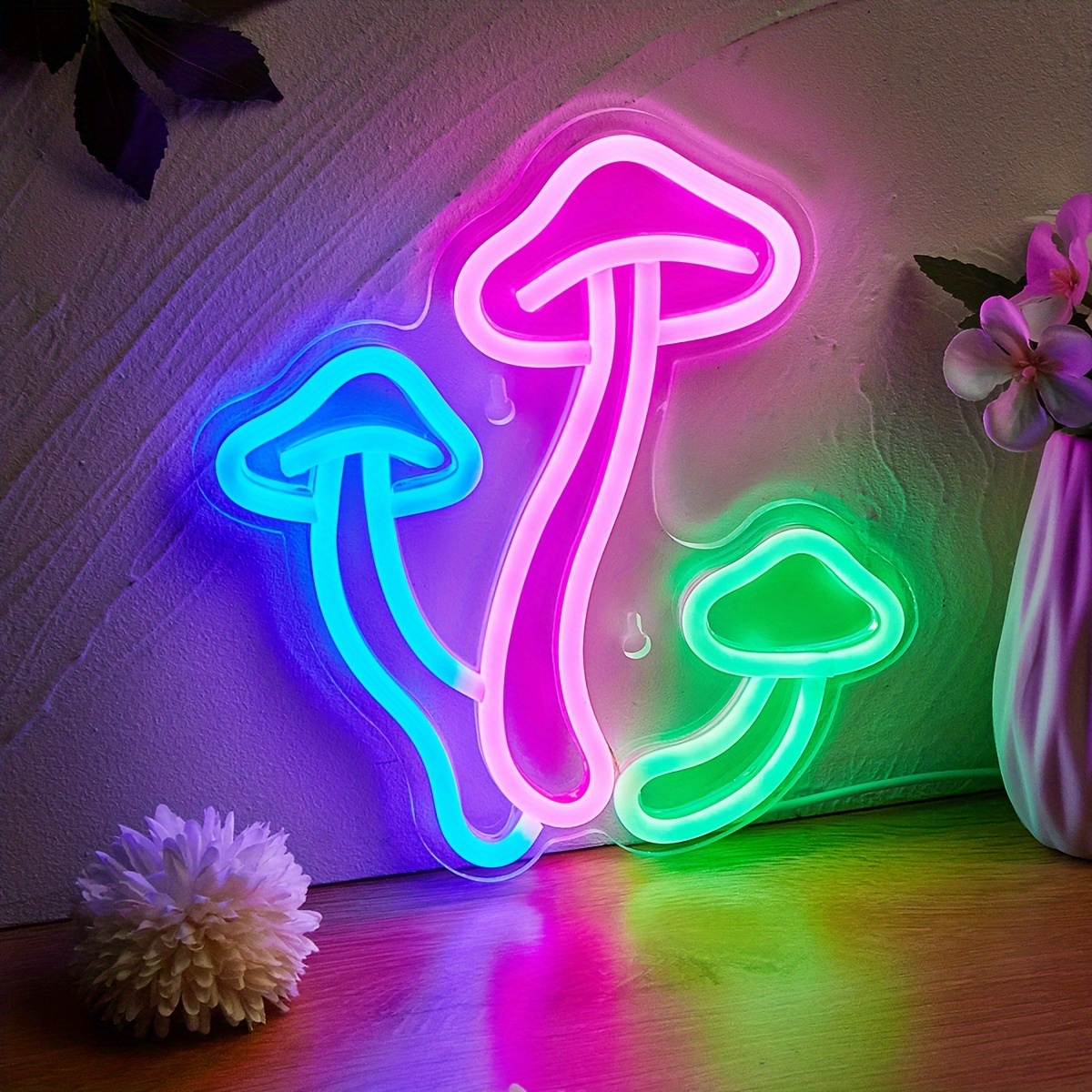 

Led Neon Mushroom Usb Powered Neon Signs Night Light 3d Wall Art & Game Room Bedroom Party Decor Lamp Signs