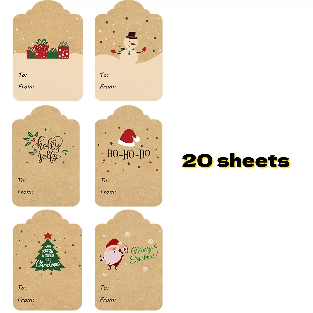 Image of Christmas Labels, Christmas Santa Stickers, Adhesive Labels For Christmas Birthday Holiday Gift Decoration