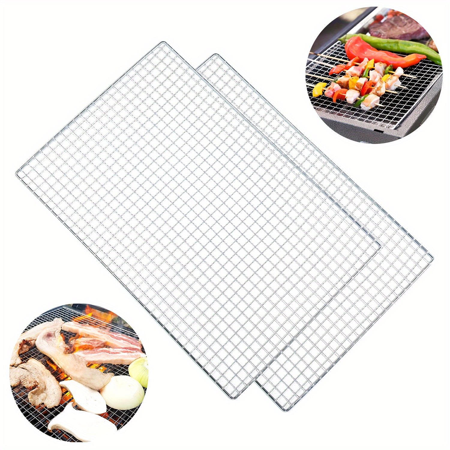 

Roasting Racks, Stainless Steel Grill Racks For Baking And Cooling Of Barbeque In Oven, Nonstick Basket Tools Grill Mesh, Party, Dinning And Outdoors (medium, Small, Extra Large)