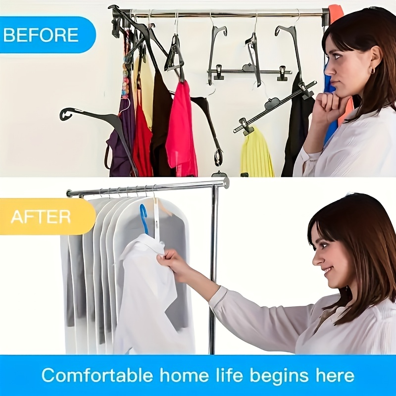 6pcs Set of Dust-proof Transparent Garment Bags, 60x100cm Semi-transparent Suit Bags with Full-length Zippers, for Wardrobe Clothing Storage and Travel