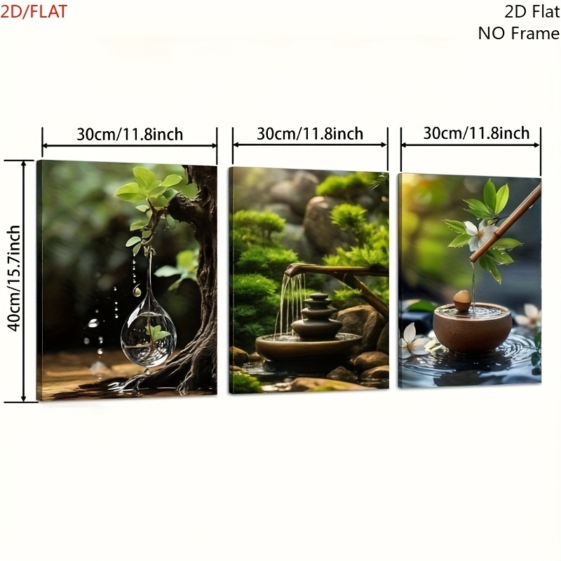 TEMU 2d Flat, 2d/flat 3pcs Plant Stone , Modern Plant Photography Poster, Art, Indoor Home Wall Decor Art, Frameless,halloween Christmas Decor