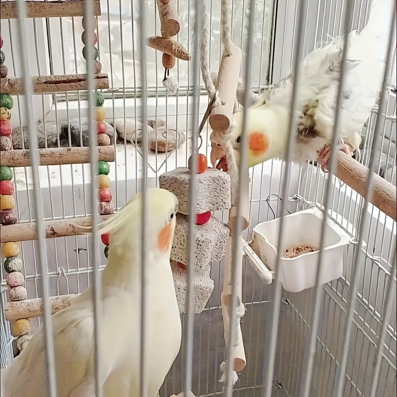 Parrot Chewing Toy - Bird Beak Grinding Stone with Bell And Calcium Supplement Mineral Food String. Bird Toys, Bird Cage Additions, Suitable for a Variety of Small Animal Toys