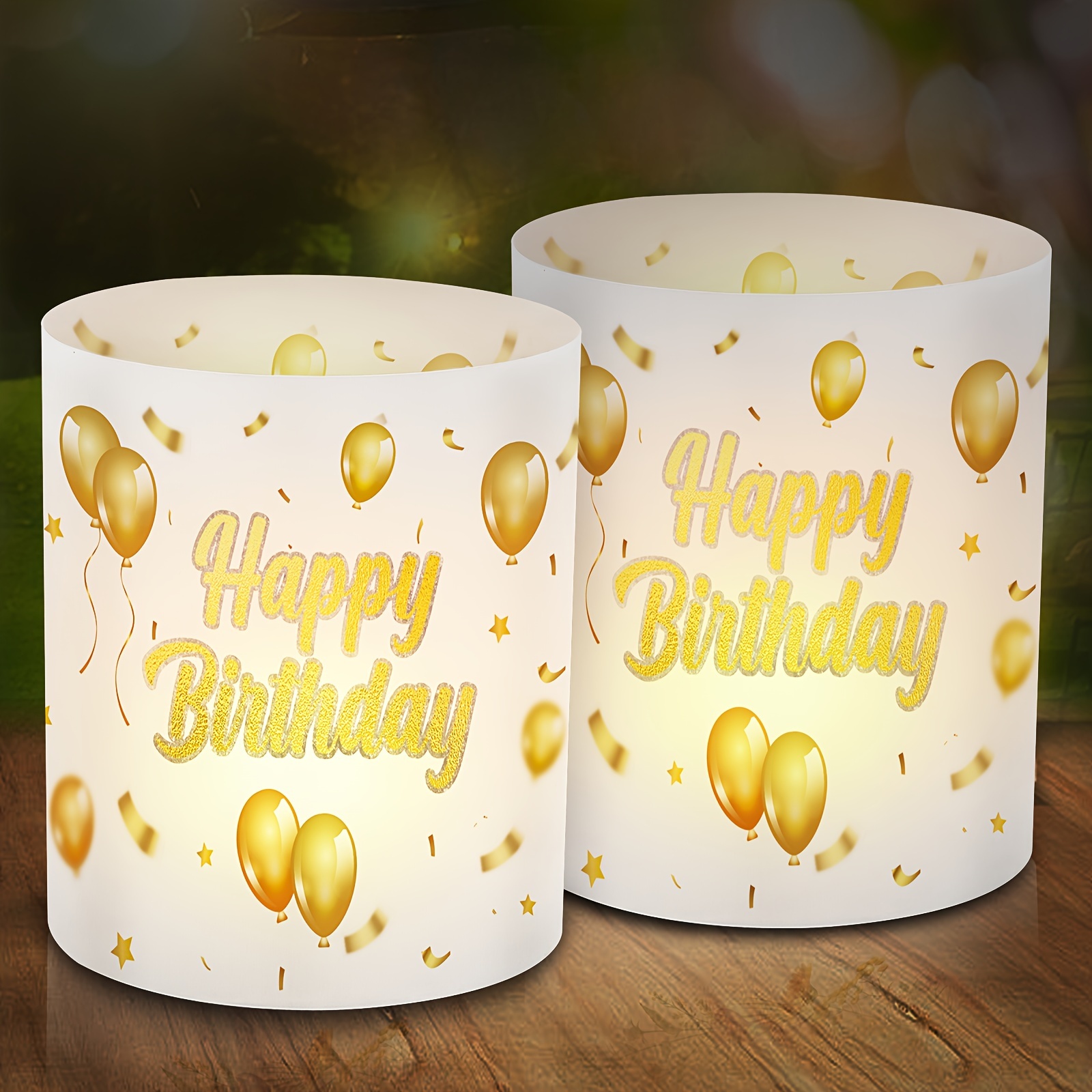 

12pcs Lantern Lampshades With Confetti - Birthday & Anniversary Celebrations, No Power Needed