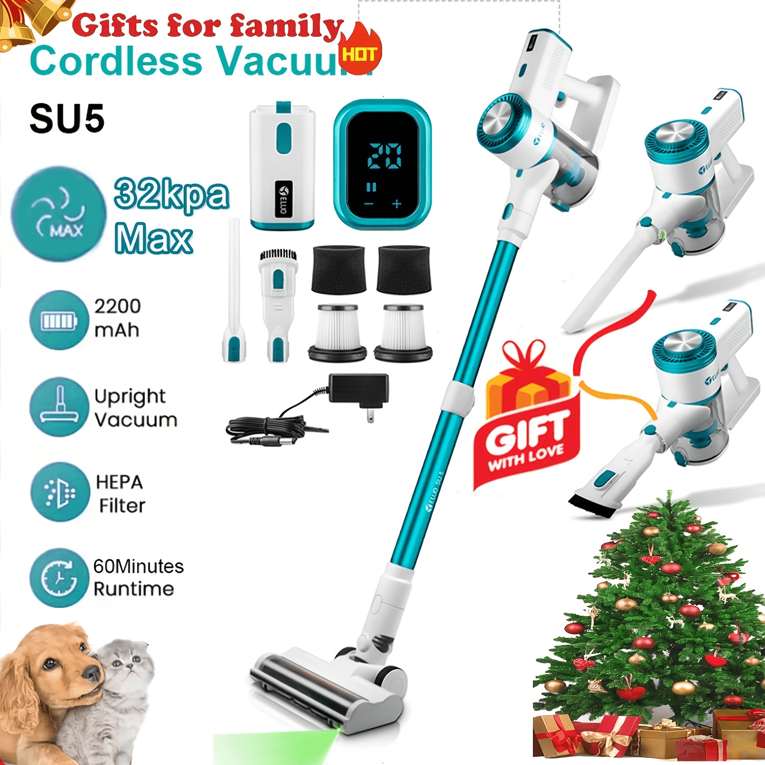 Temu – TEMU Vacuum Cleaner, Self-standing Vacuum Cleaners For Home, Stick Vacuum With Charging Dock Station Removable Battery, Handheld Vacuum For Pet